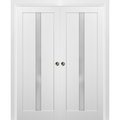 Sartodoors Double Pocket Interior Door, 48" x 80", White QUADRO4112DP-WS-48